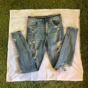 Destroyed y2k Buttonless Top Skinny Jeans